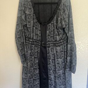 Biya Long Sleeve Evening Dress with Embellished Waist